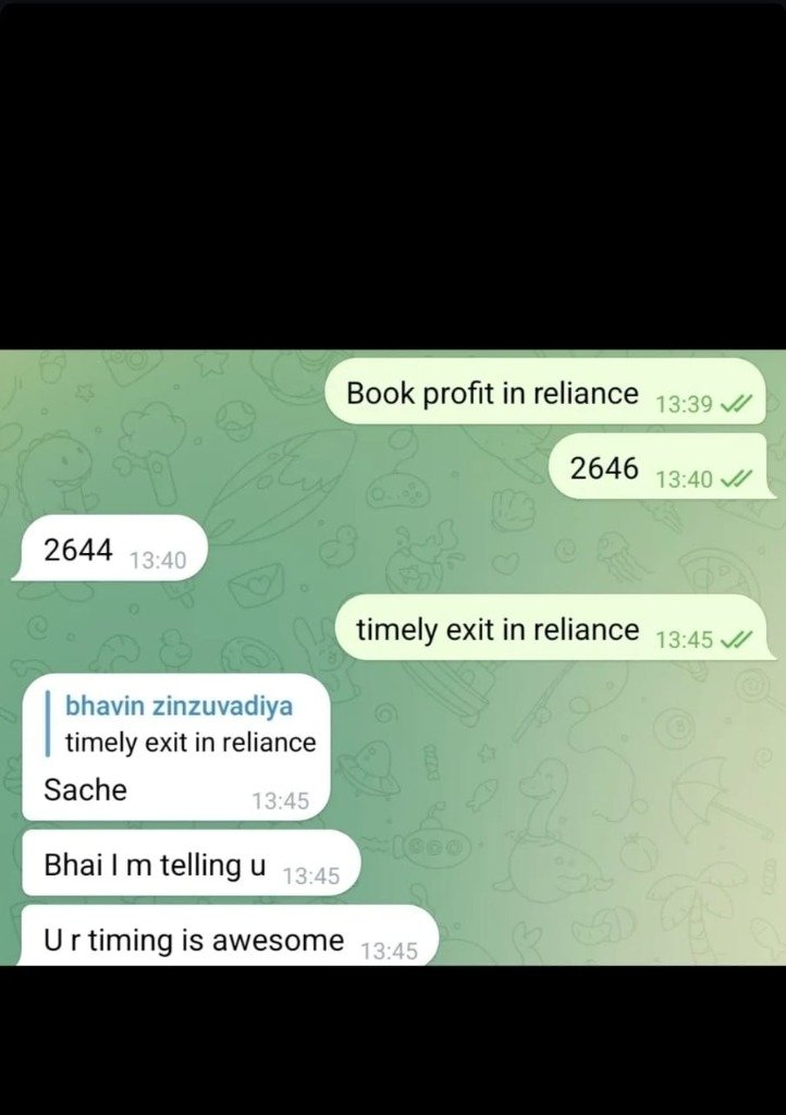 Reliance timely profit booking feedback